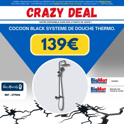 Crazy Deal 28 - COCOON BLACK – Système de douche thermo.