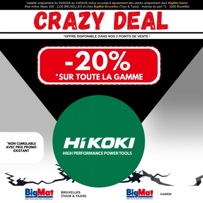 CRAZY DEAL 33 -20% sur toute la gamme DEWALT & HiKOKI